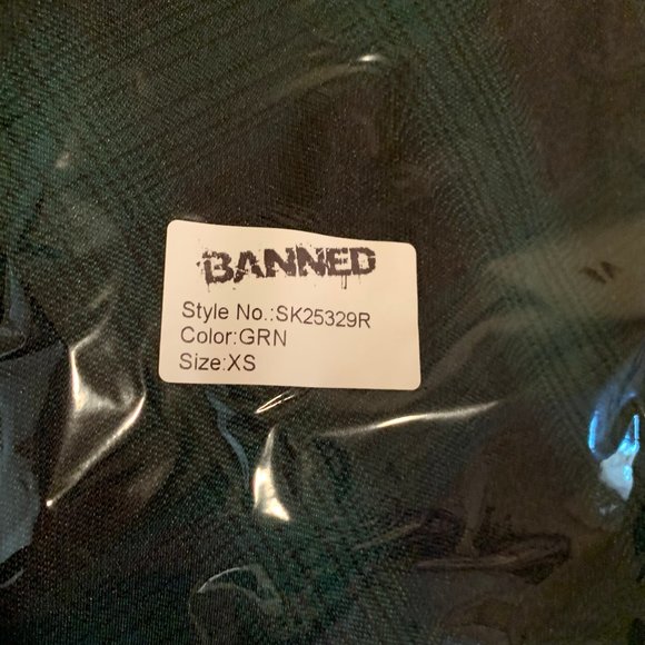 NWT Banned Apparel Sweet Check Swing Skirt in Green Plaid with Pockets - Picture 9 of 15